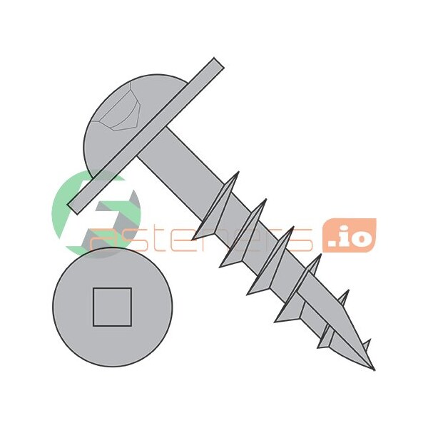 Newport Fasteners Wood Screw, #8, 1-1/2 in, Plain Steel Flange Round Head Square Drive, 5000 PK 818639 - main
